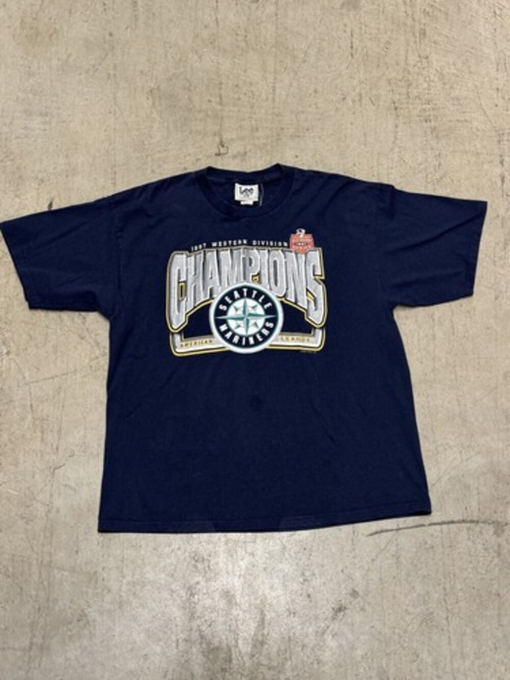 Vintage Seattle Marines 1997 Western Division Champions Lee Sport Shirt Size XXL